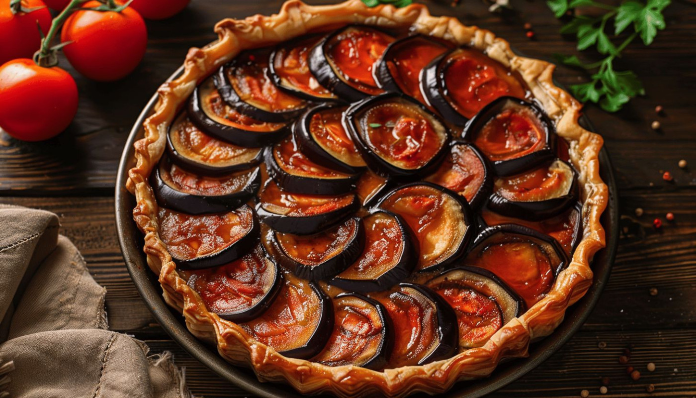 Recette de tarte tatin à l'aubergine et à la tomate pour égayer vos repas